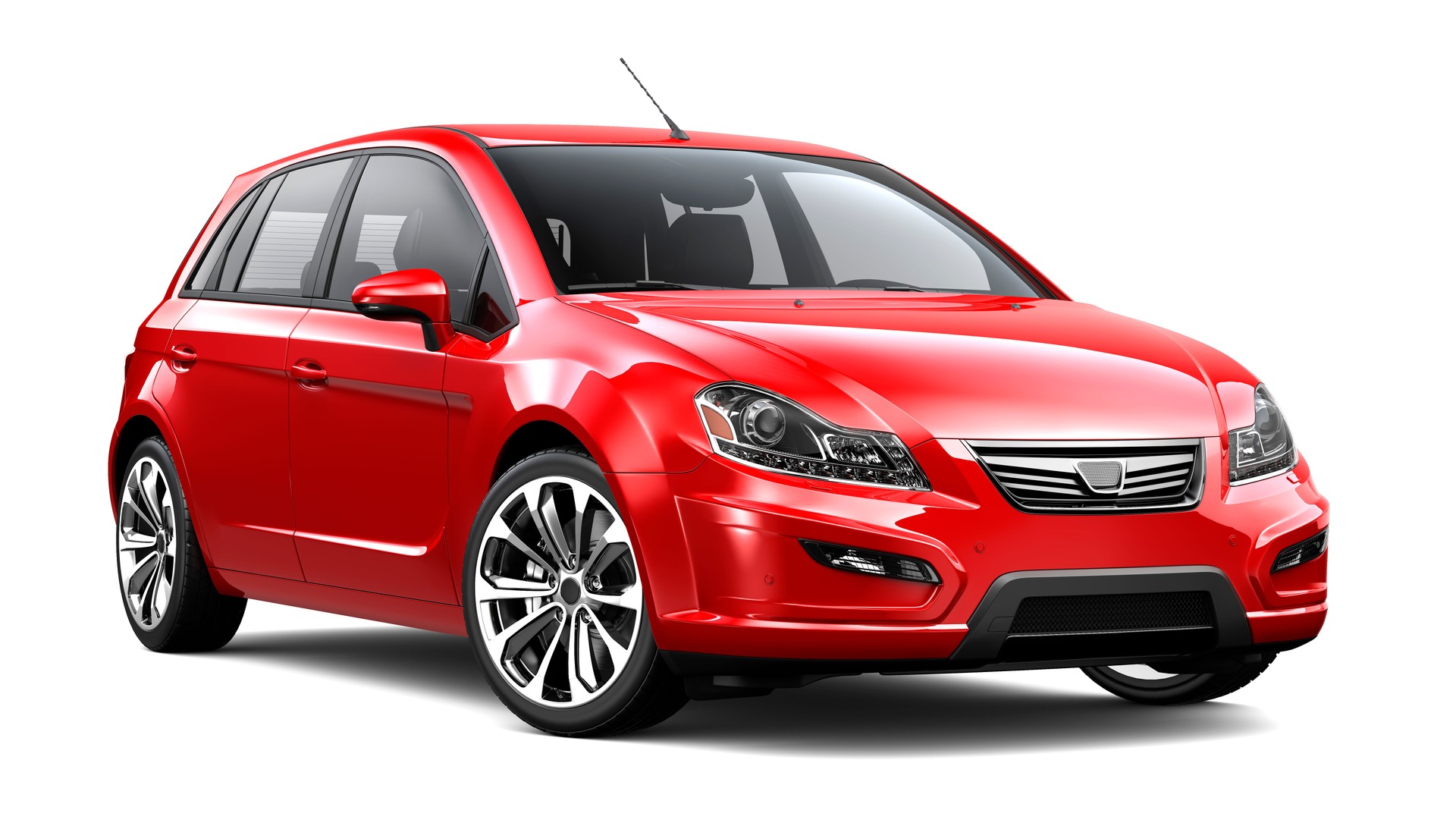 Generic compact red car